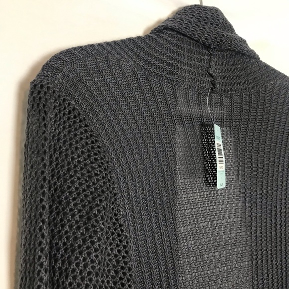 Torrid Womens Gray Open Knit Waterfall Open Front Duster Cardigan Size 2 2X Goth - Picture 11 of 15